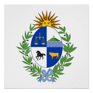 Poster Uruguay pays armoiries symbole emblème drapeau