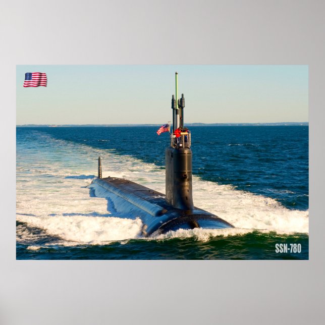 POSTER US FAST ATTACK SOUS-MARINE - SSN-780 (Devant)