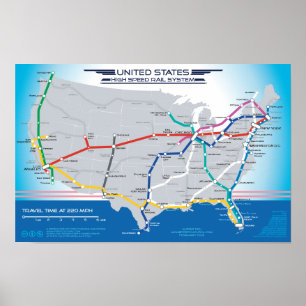 Poster US High Speed Rail - Défilez vers le bas pour une 