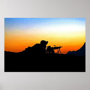 Poster US Marine Fournit Une Opération De Sécurité Backst