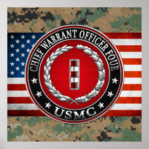 Poster US Marines: Chief Warrant Four (USMC CWO-4) [3D]