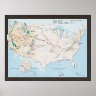 Poster US National Trails System Map (2004) États-Unis