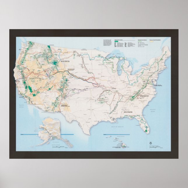 Poster US National Trails System Map (2004) États-Unis (Devant)