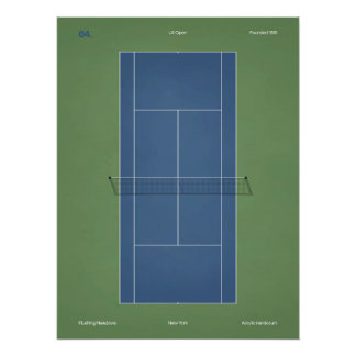 Poster US Open Tennis Court Illustration