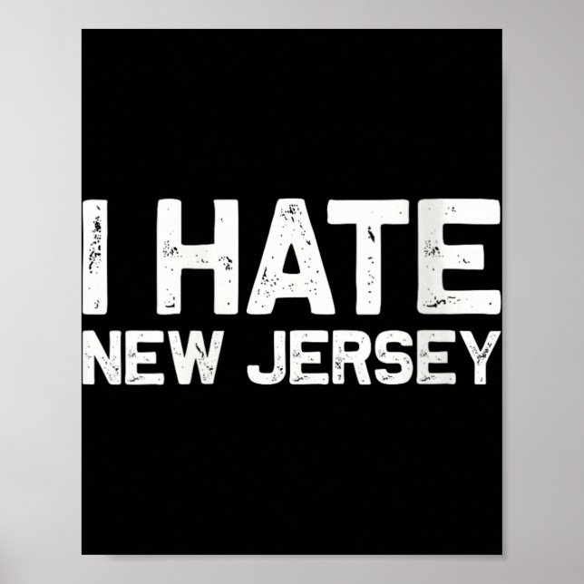 Poster Us State Souvenir I Hate New Jersey V-neck  (Devant)