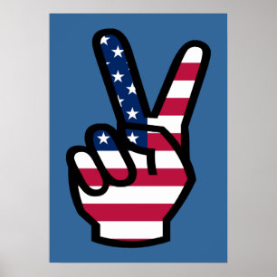 Poster US Victory Sign
