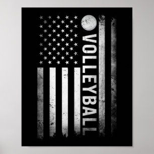 Poster US Volleball Practice USA Drapeau American Women M