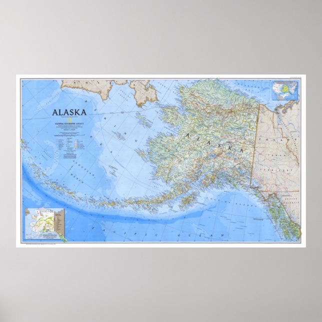 Poster " USA : 1994/today Alaska - Carte détaillée ... (Devant)