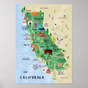 Poster " USA : 2021/heute Kalifornien - Nationalpark Kart