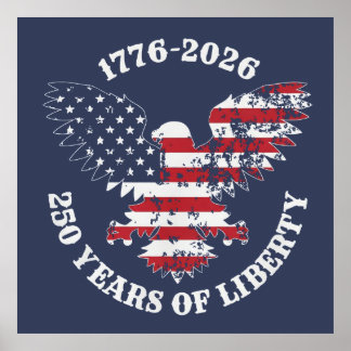 Poster USA 250th Anniversary 1776-2026 Patriotic