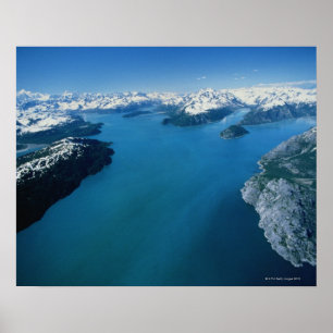 Poster USA, Alaska, Glacier Bay National Park, vue aérien