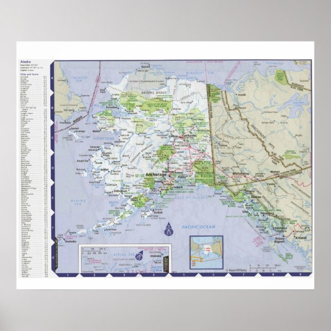 Poster " USA : Alaska MAP ... (Devant)