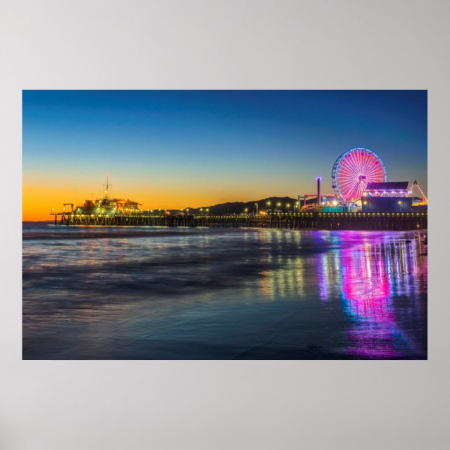 Poster USA, Californie, Los Angeles, Père Noël Monica Pie (Devant)