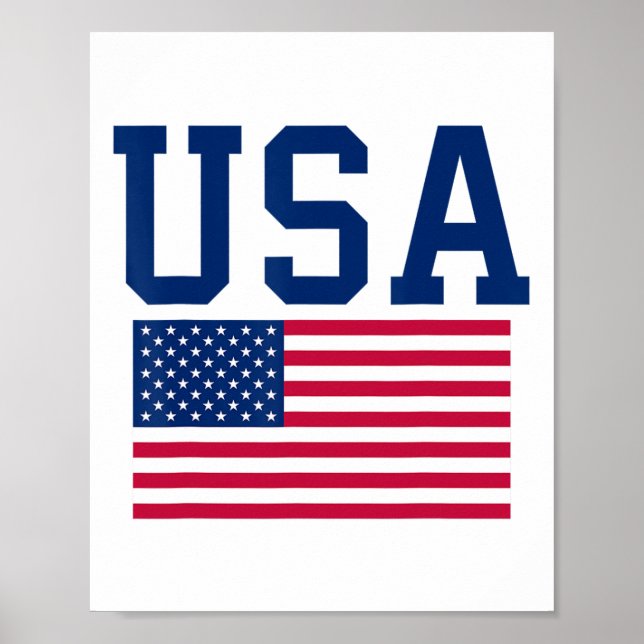 Poster Usa Chemise Femmes Hommes Enfants Drapeau Américai (Devant)