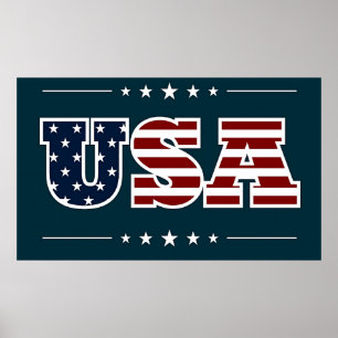 Poster USA, design patriotique,