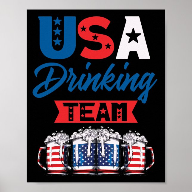 Poster USA Drating Team Boire Beer Lover Independence (Devant)