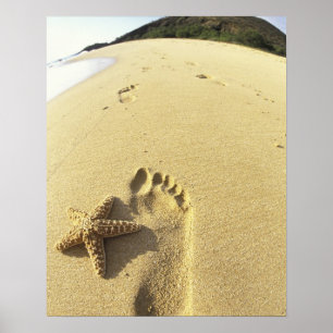 Poster USA, Hawaii, Maui, Makena Beach, Empreinte et