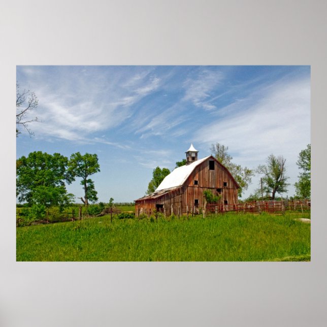 Poster USA, Kansas. Vieille Barne Rouge (Devant)