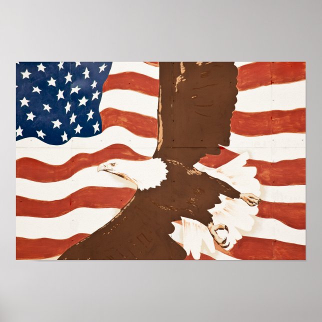 Poster USA, Louisiane, Port Allen. Fresque patriotique (Devant)