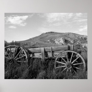 Poster USA, Montana, Bannack State Park Vieux wagon fait