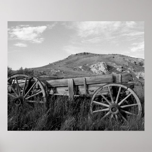Poster USA, Montana, Bannack State Park Vieux wagon fait (Devant)
