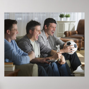 Poster USA, New Jersey, Jersey City, trois hommes regarda