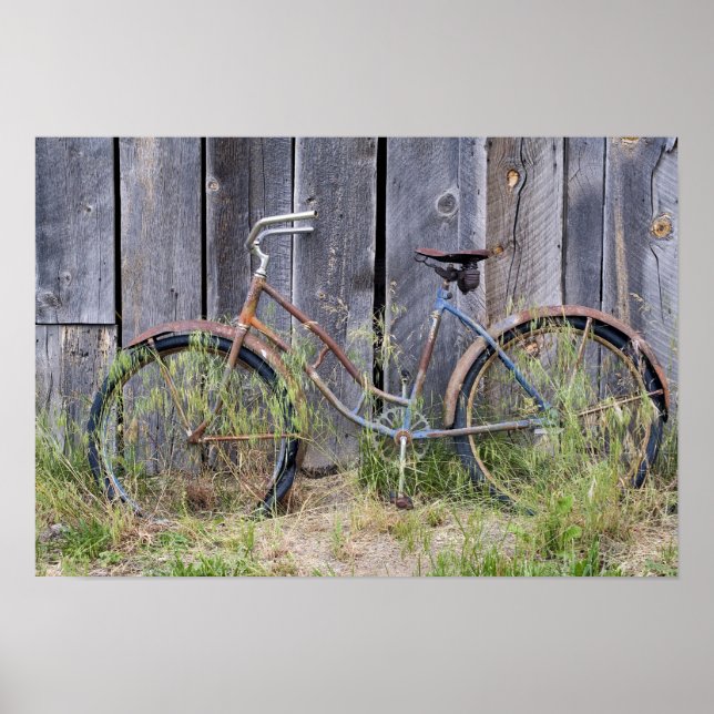 Poster USA, Oregon, Bend. Une vieille moto délabrée (Devant)
