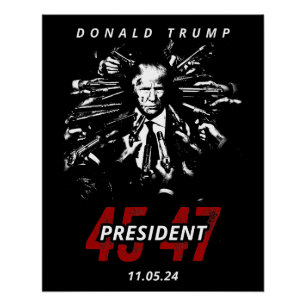 Poster USA Patriot Donald Trump Rally 2024 Fight !