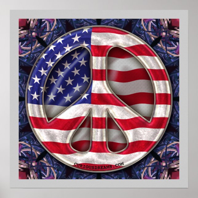 Poster USA Peace Flag Art (Devant)