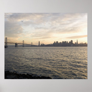 Poster USA, San Francisco, City skyline avec Golden