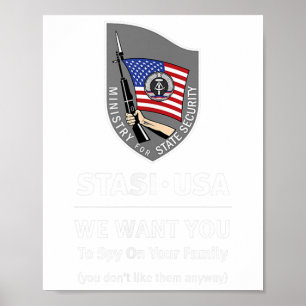 Poster Usa Secret Pensée Police East German Surveillance