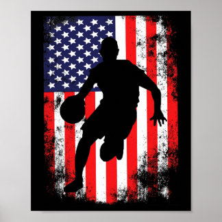 Poster USA Team Basketball Supporter American Patriotic F