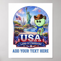 USA Terre de Liberté Badge de Voyage Mignon