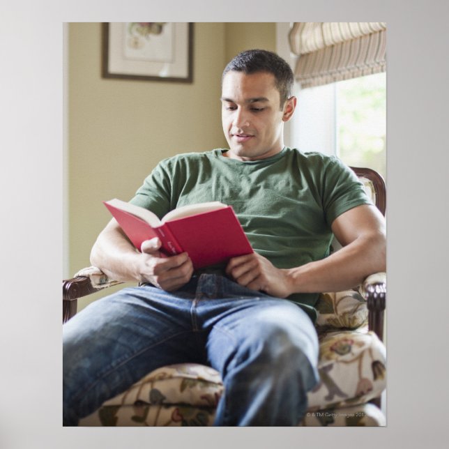 Poster USA, Utah, Jeune homme lecture livre (Devant)