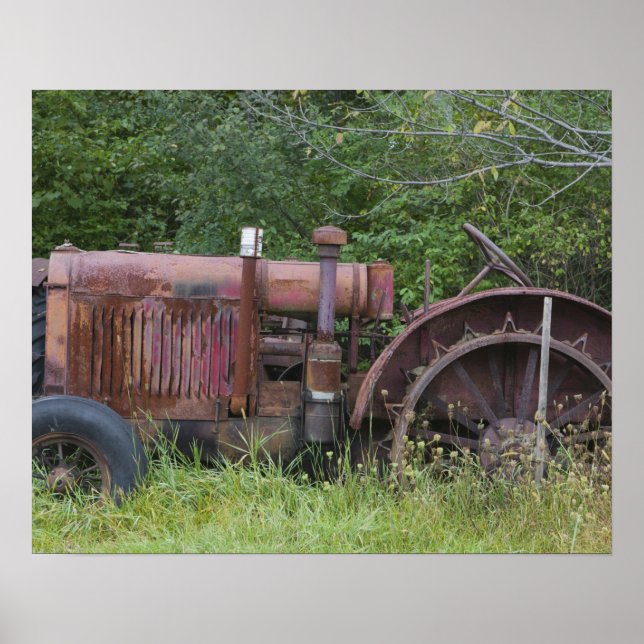 Poster USA, Vermont, MANCHESTER : Antique ferme tracteur (Devant)