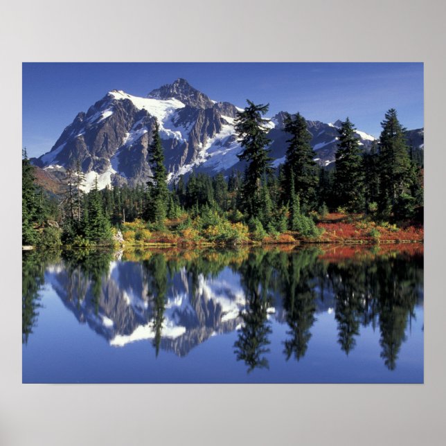 Poster USA, WA, Heather Meadows RA. Le mont Shuksan à (Devant)
