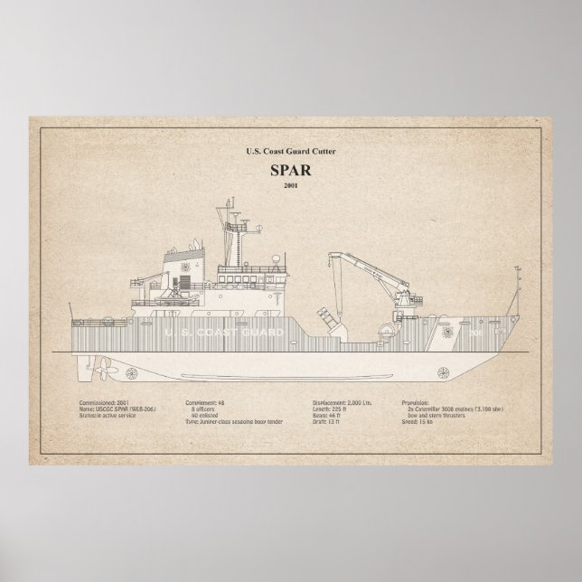 Poster USCG Cutter Spar wlb-206 - SBD (Devant)