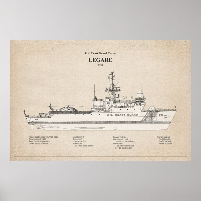 Poster USCG Legare wmec-912 - SBD (Devant)
