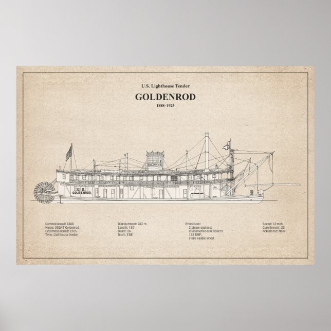 Poster USCG Lighthouse Tender Goldenrod - SBD (Devant)