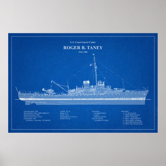 Poster USCG Roger B. Taney whec-37 - ABD (Devant)