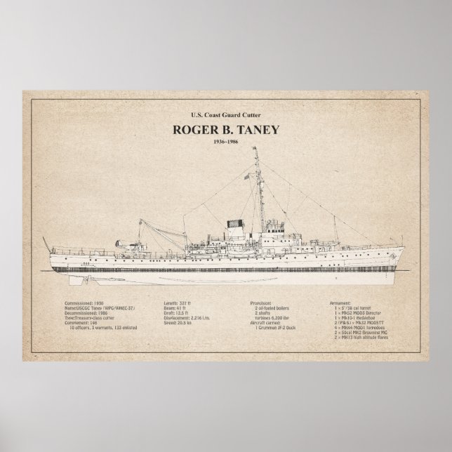 Poster USCG Roger B. Taney whec-37 - SBD (Devant)