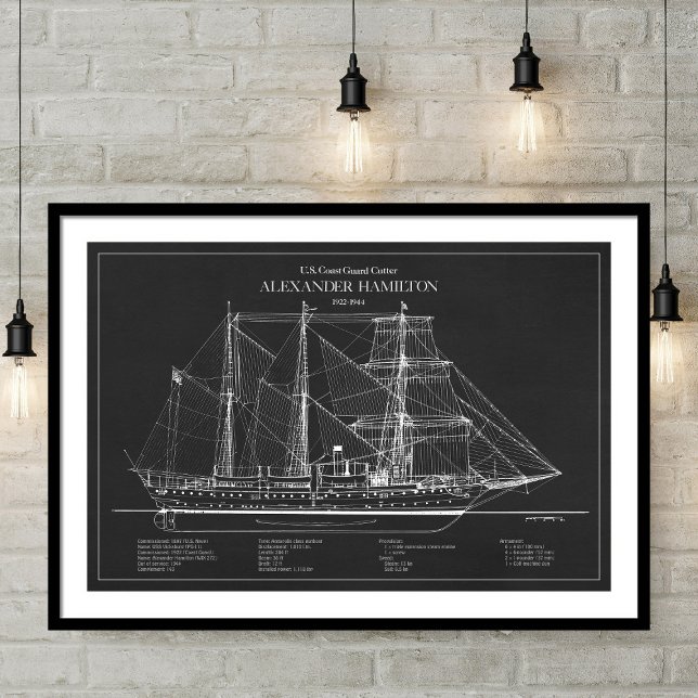 Poster USCGC Alexander Hamilton wix-272 - ABD (Créateur téléchargé)