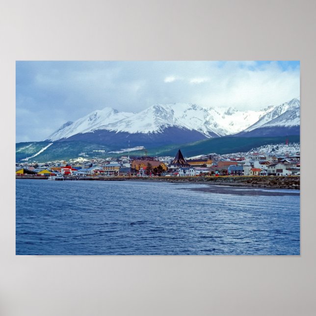 Poster Ushuaia célèbre - Terre de Feu, Argentine (Devant)
