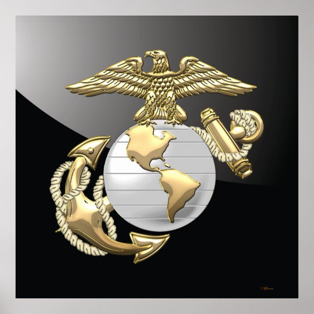 Poster USMC Eagle, Globe & Ancre (EGA) [3D] (Devant)