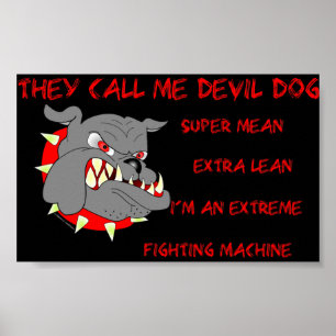 Poster USMC On m'appelle Devil Chien