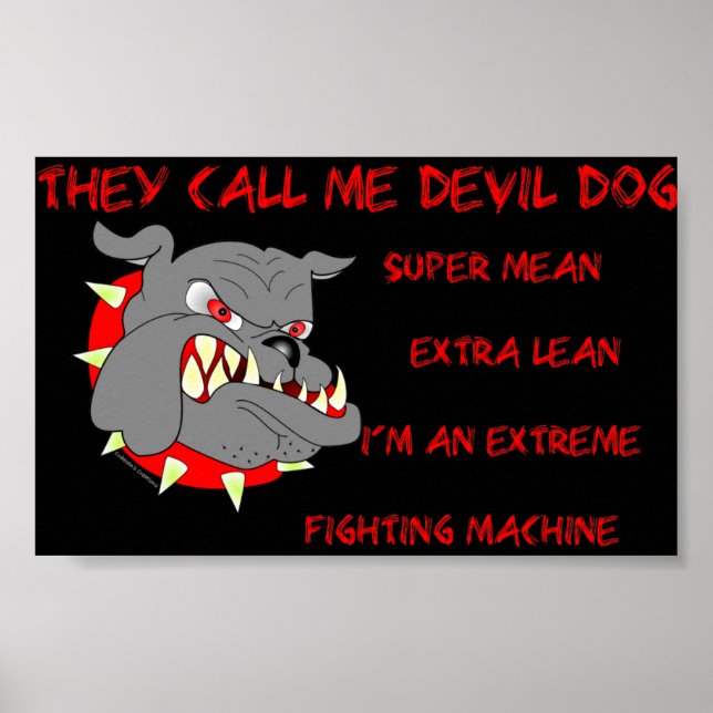 Poster USMC On m'appelle Devil Chien (Devant)