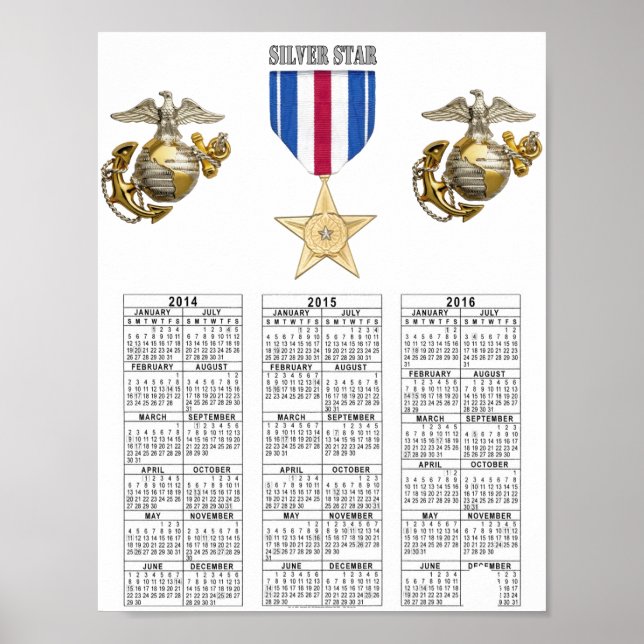 POSTER USMC SILVER STAR (Devant)