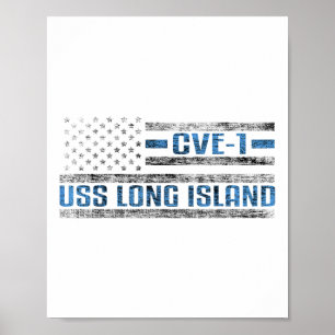 Poster Uss Long Island 2ème guerre mondiale Avion Carrier