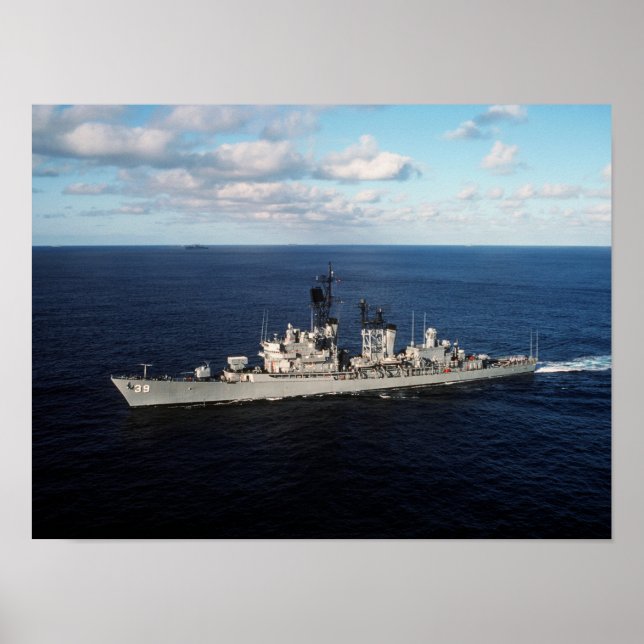Poster USS MacDonough - Détroyer nautique Vintage (Devant)