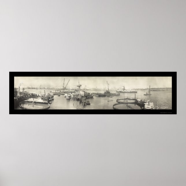 Poster USS Maine Havana Cuba Photo 1911 (Devant)